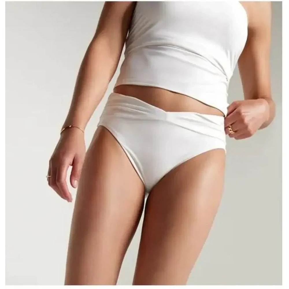Calia Shirred Front V Front Bottom Highā Rise Women's XL Pure White NWT